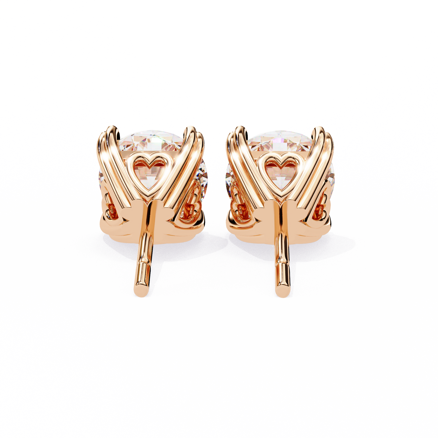 2.60 carat round cut diamond solitaire stud earrings – elegant everyday jewelry