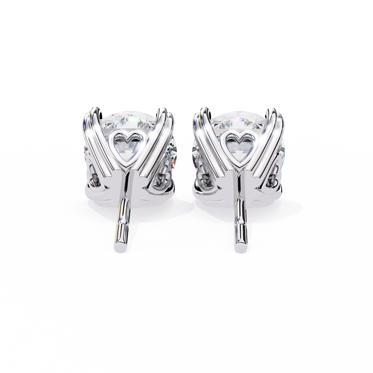 2.60 carat round cut diamond solitaire stud earrings – elegant everyday jewelry