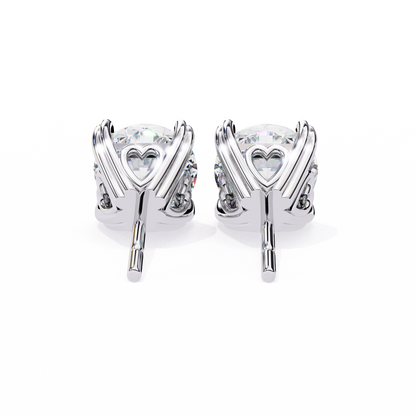 2.60 Carat Round Cut Diamond Solitaire Stud Earrings – Elegant Everyday Jewelry