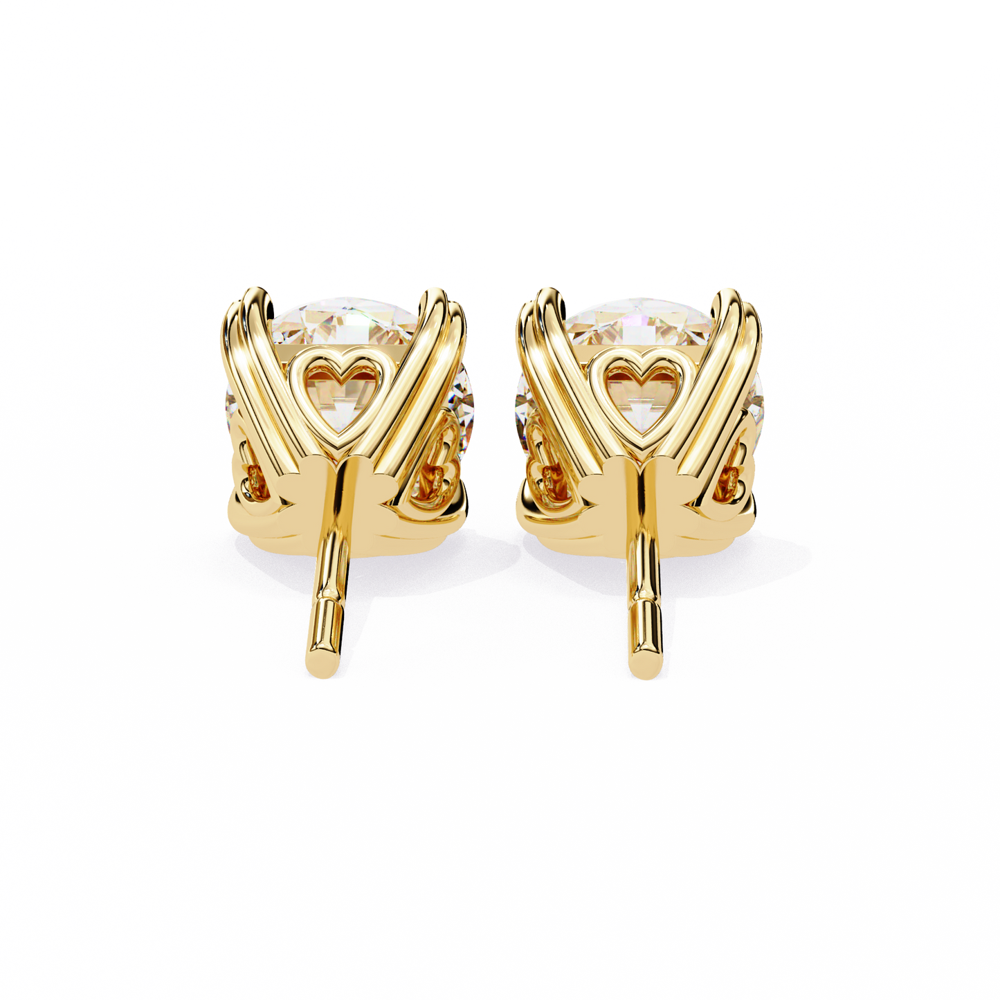 2.60 carat round cut diamond solitaire stud earrings – elegant everyday jewelry