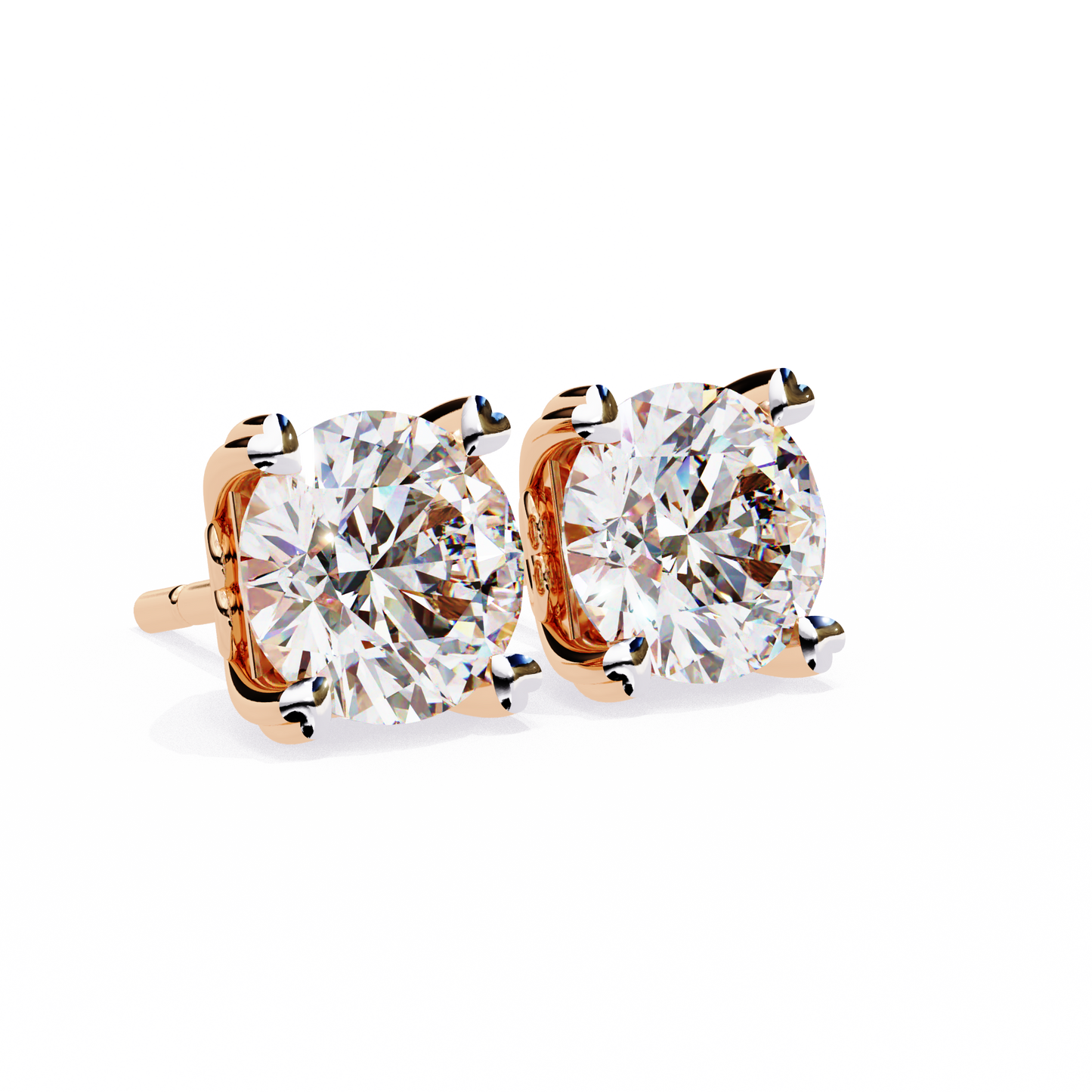 2.60 carat round cut diamond solitaire stud earrings – elegant everyday jewelry