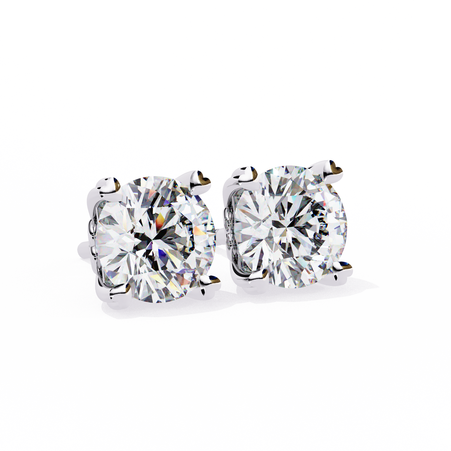 2.60 carat round cut diamond solitaire stud earrings – elegant everyday jewelry