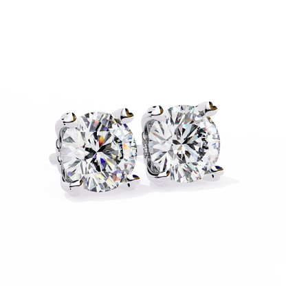2.60 Carat Round Cut Diamond Solitaire Stud Earrings – Elegant Everyday Jewelry