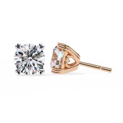 2.60 Carat Round Cut Diamond Solitaire Stud Earrings – Elegant Everyday Jewelry