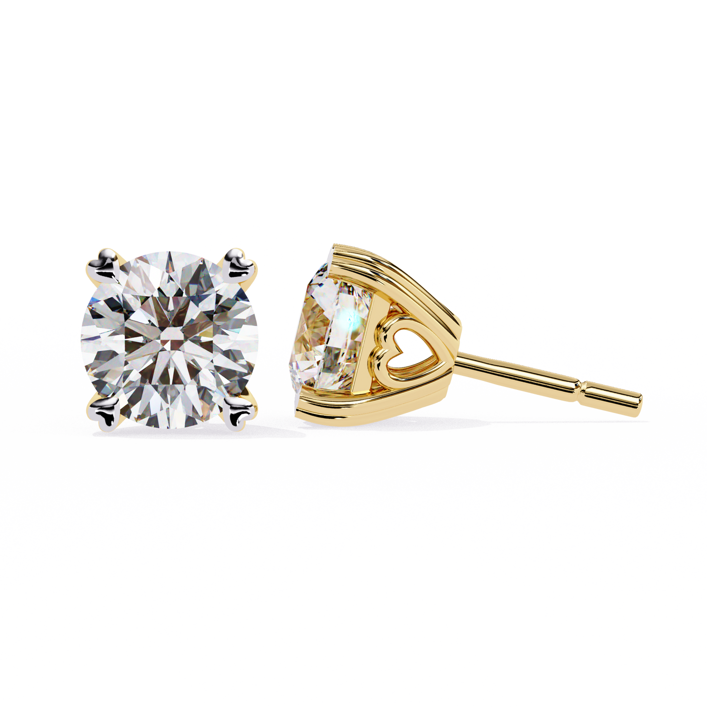 2.60 carat round cut diamond solitaire stud earrings – elegant everyday jewelry
