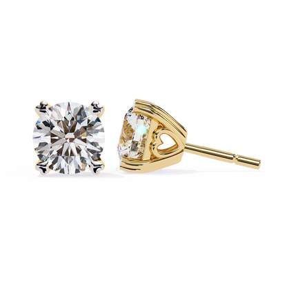 2.60 Carat Round Cut Diamond Solitaire Stud Earrings – Elegant Everyday Jewelry