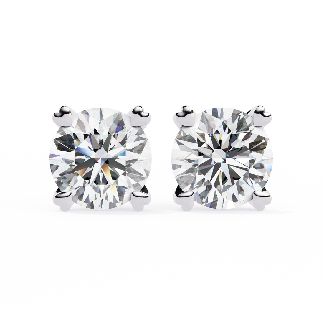2.60 carat round cut diamond solitaire stud earrings – elegant everyday jewelry