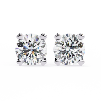 2.60 Carat Round Cut Diamond Solitaire Stud Earrings – Elegant Everyday Jewelry
