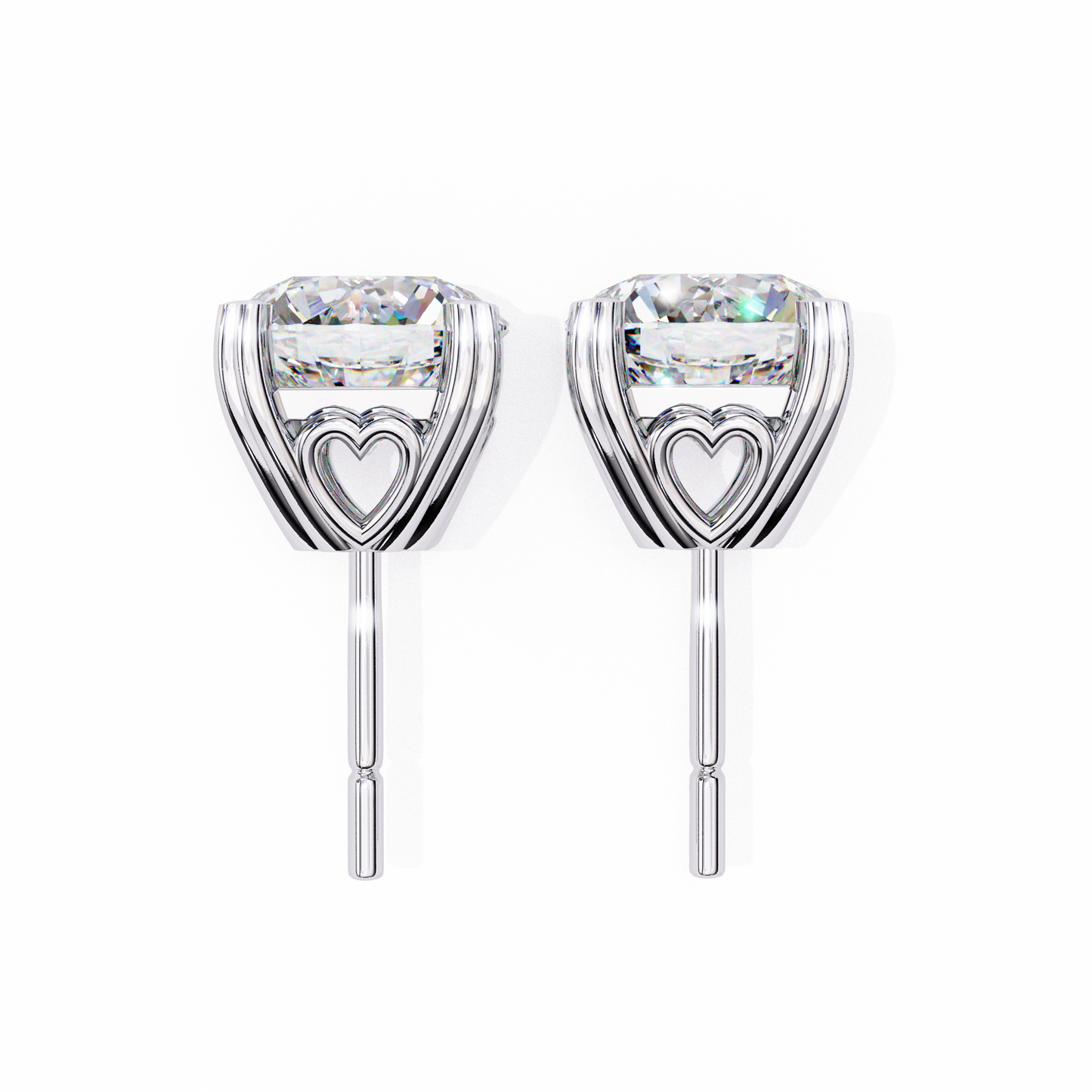 2.60 carat round cut diamond solitaire stud earrings – elegant everyday jewelry