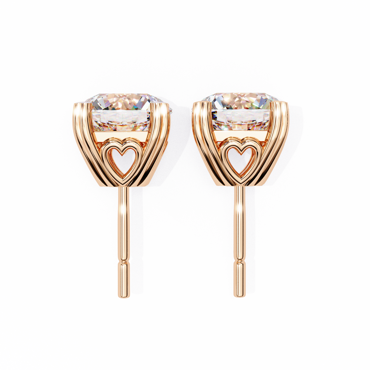 2.60 carat round cut diamond solitaire stud earrings – elegant everyday jewelry