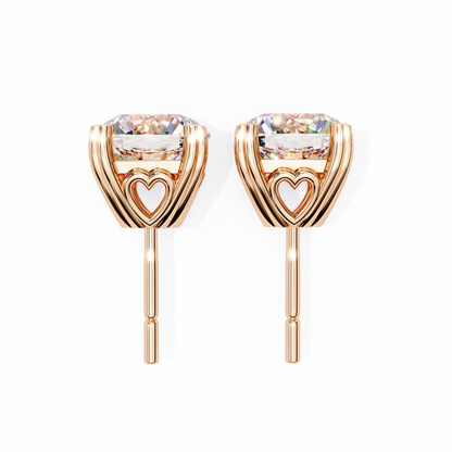 2.60 Carat Round Cut Diamond Solitaire Stud Earrings – Elegant Everyday Jewelry