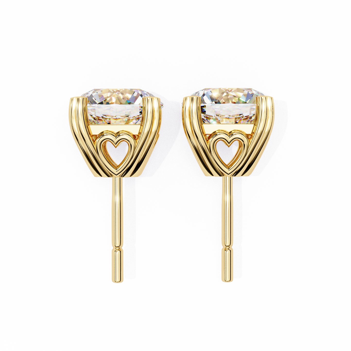 2.60 carat round cut diamond solitaire stud earrings – elegant everyday jewelry