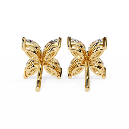 0.80 Carat Marquise Cut Diamond Flower Studs Earrings – Elegant Fine Jewelry
