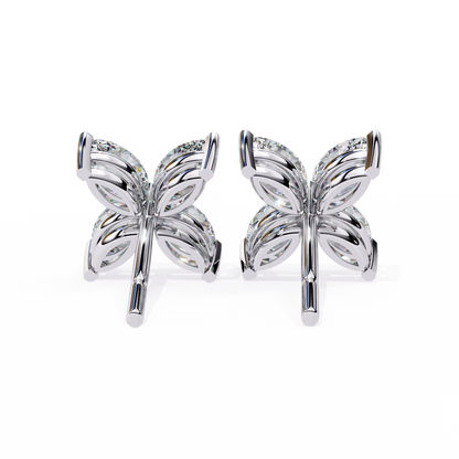 0.80 Carat Marquise Cut Diamond Flower Studs Earrings – Elegant Fine Jewelry