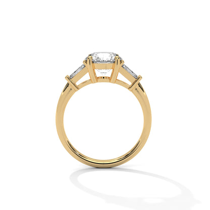 2.50 Carat Round & Baguette Cut Solitaire Diamond Engagement Ring for Women
