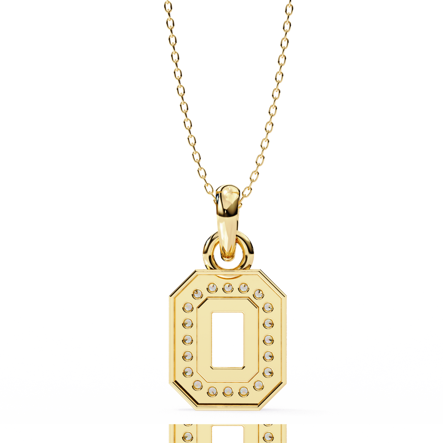 round cut halo octagon pave diamond pendant necklace – elegant fine jewelry