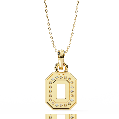 Round Cut Halo Octagon Pave Diamond Pendant Necklace – Elegant Fine Jewelry