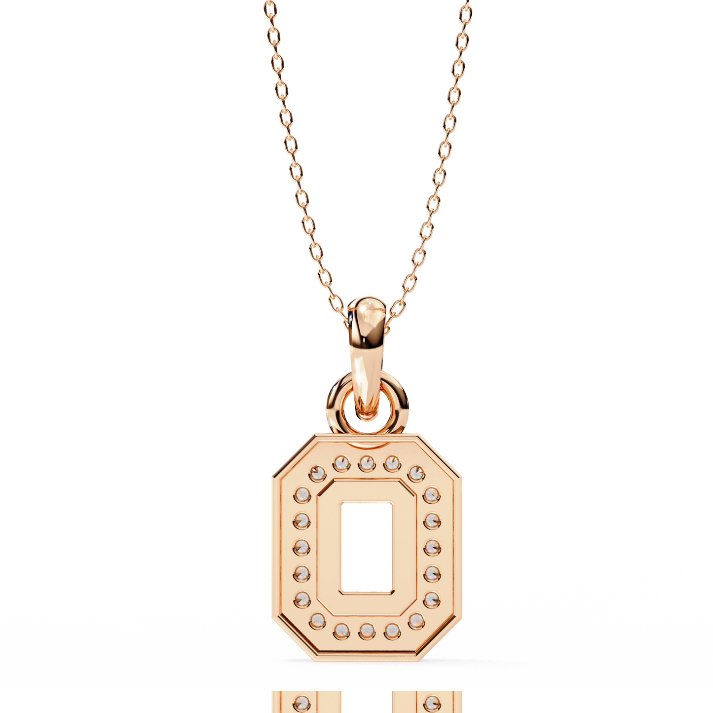 round cut halo octagon pave diamond pendant necklace – elegant fine jewelry