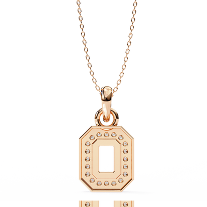 Round Cut Halo Octagon Pave Diamond Pendant Necklace – Elegant Fine Jewelry