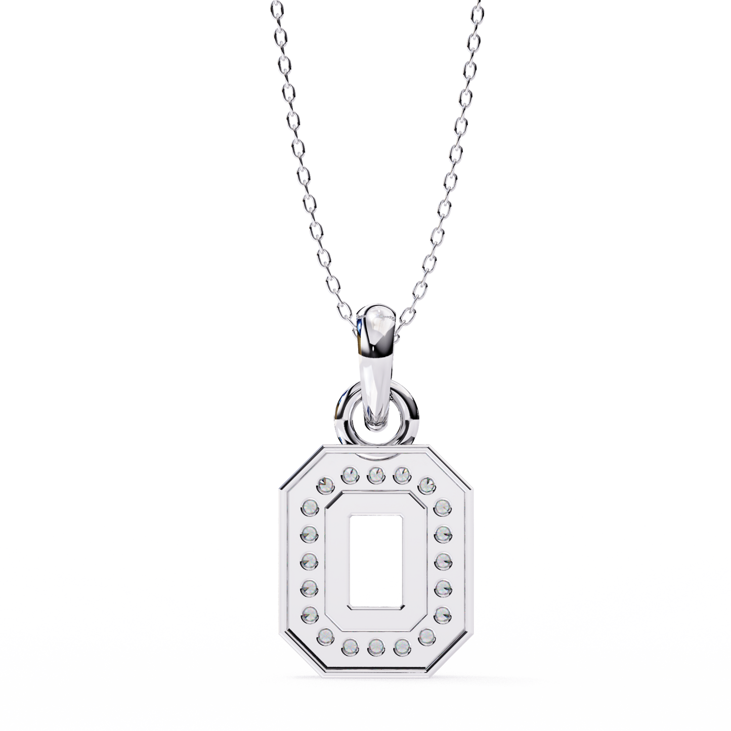 round cut halo octagon pave diamond pendant necklace – elegant fine jewelry