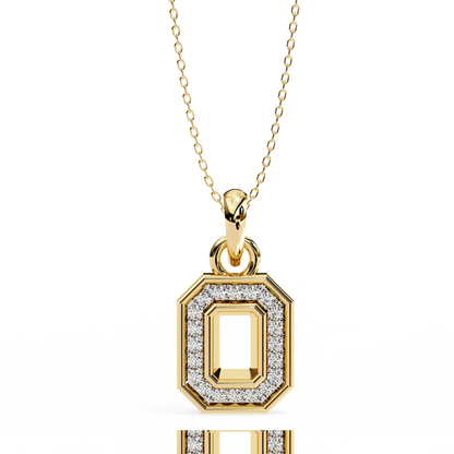 Round Cut Halo Octagon Pave Diamond Pendant Necklace – Elegant Fine Jewelry