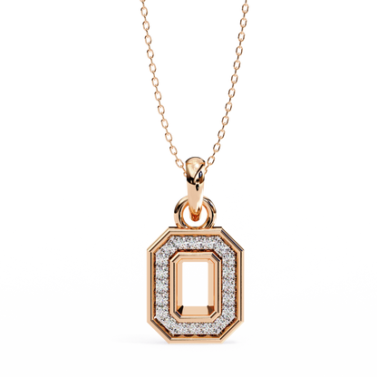 Round Cut Halo Octagon Pave Diamond Pendant Necklace – Elegant Fine Jewelry
