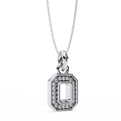 Round Cut Halo Octagon Pave Diamond Pendant Necklace – Elegant Fine Jewelry