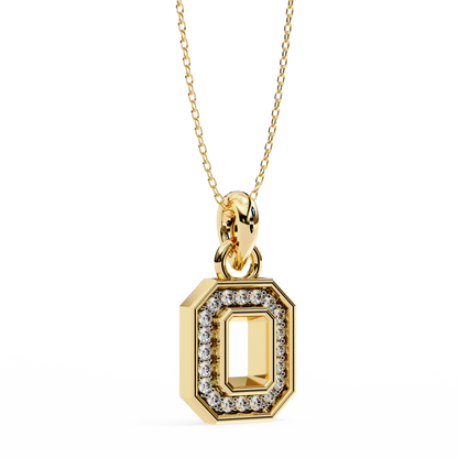 Round Cut Halo Octagon Pave Diamond Pendant Necklace – Elegant Fine Jewelry