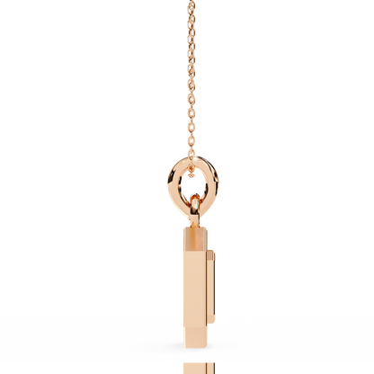 Round Cut Halo Octagon Pave Diamond Pendant Necklace – Elegant Fine Jewelry