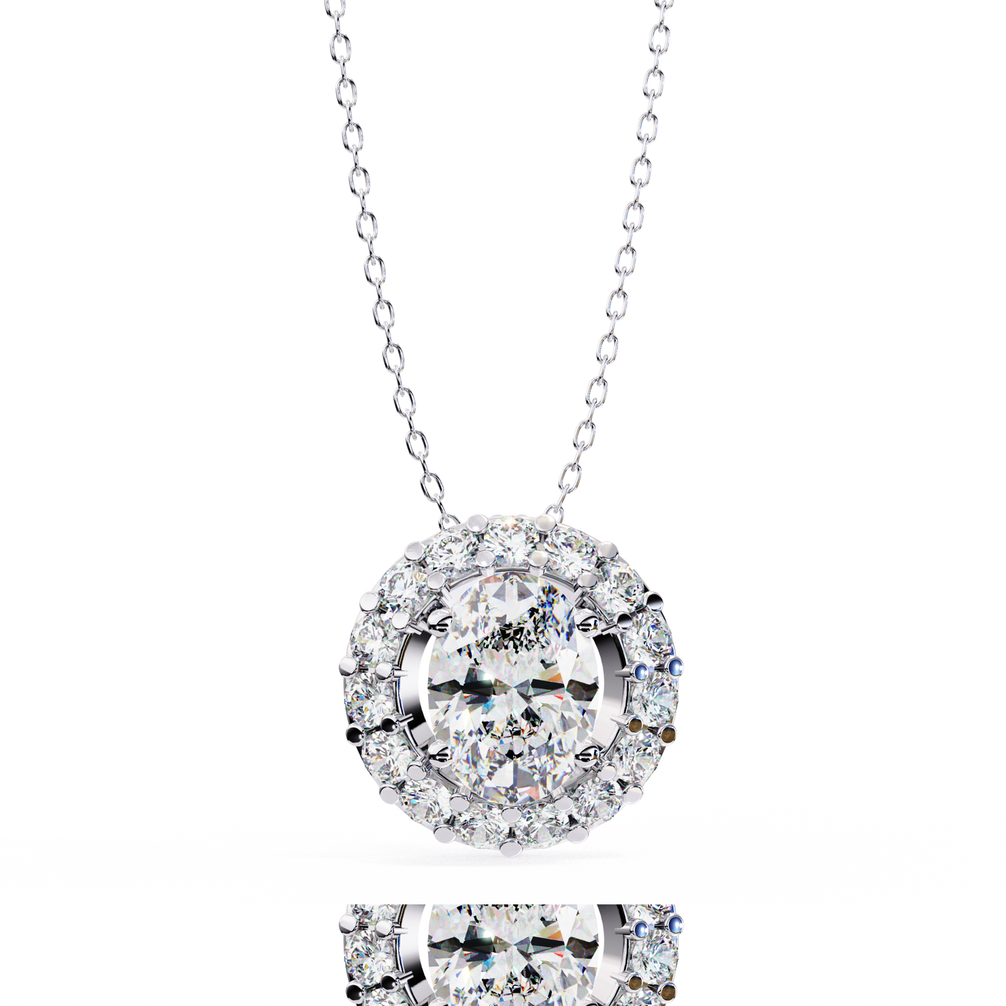 luxe oval diamond pendant