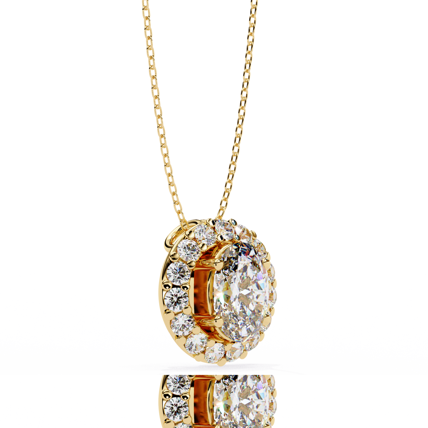 luxe oval diamond pendant
