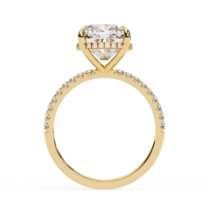 3.25 Carat Cushion Cut Diamond Solitaire Engagement Ring for Women – Luxury Bridal Jewelry