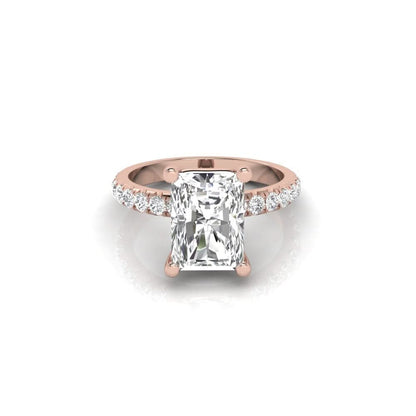 2.16 Carat Radiant Cut Solitaire Diamond Engagement Ring with Round Side Stones – Elegant Bridal Ring