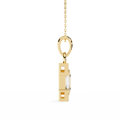 LGD Solitaire Pendant Emerald Stone (1.05ct) In 14K Gold Without Chain