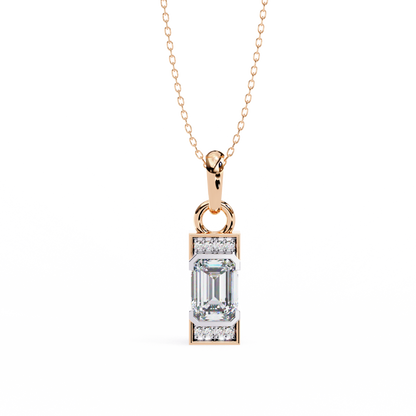 LGD Solitaire Pendant Emerald Stone (1.05ct) In 14K Gold Without Chain