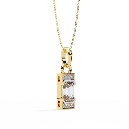 LGD Solitaire Pendant Emerald Stone (1.05ct) In 14K Gold Without Chain