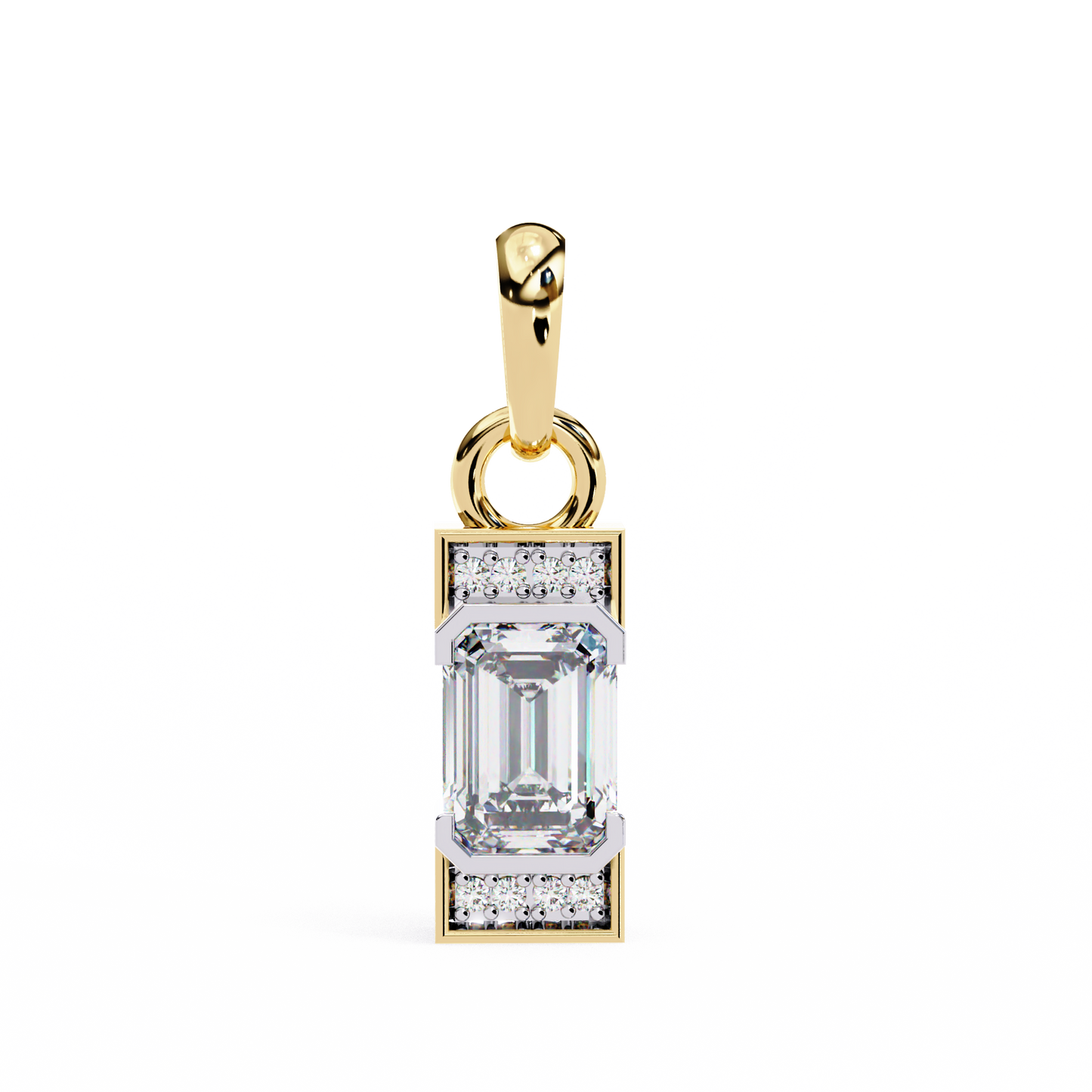 lgd solitaire pendant emerald stone (1.05ct) in 14k gold without chain