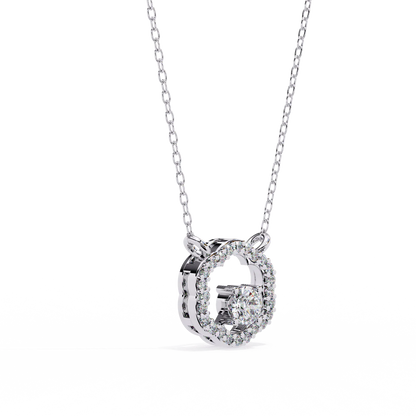 Round Brilliant Cut Halo Diamond Pendant Necklace – Luxury Fine Jewelry