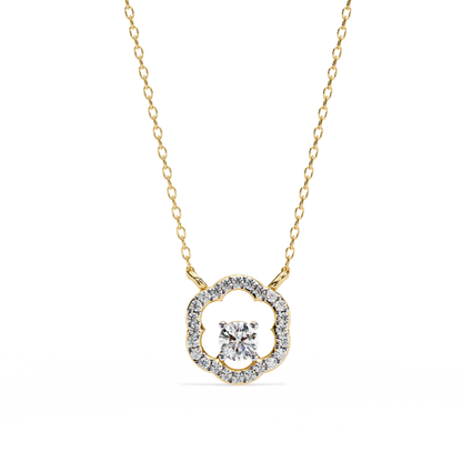 LGD Pendant Round Stone (0.31ct ) In 14K Gold Without Chain