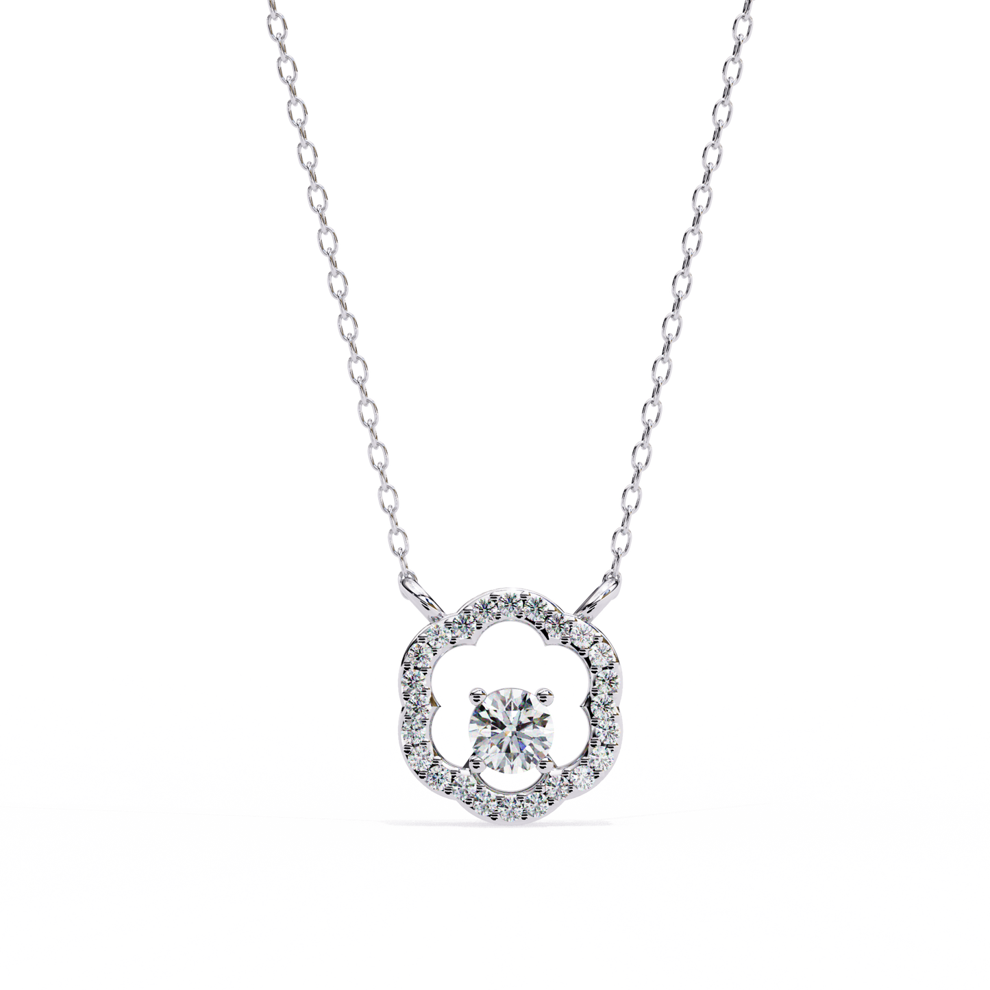 round brilliant cut halo diamond pendant necklace – luxury fine jewelry