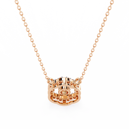 LGD Pendant Round Stone (0.31ct ) In 14K Gold Without Chain