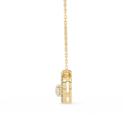 LGD Pendant Round Stone (0.31ct ) In 14K Gold Without Chain