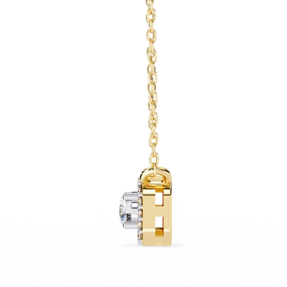 LGD Pendant Round  Stone (0.3ct ) In 14K Gold Without Chain