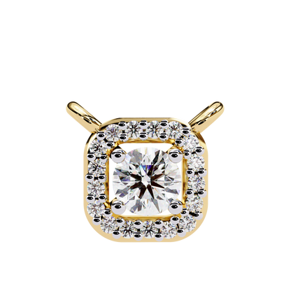 LGD Pendant Round  Stone (0.3ct ) In 14K Gold Without Chain