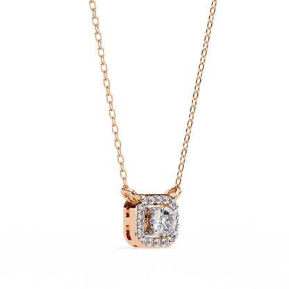 LGD Pendant Round  Stone (0.3ct ) In 14K Gold Without Chain