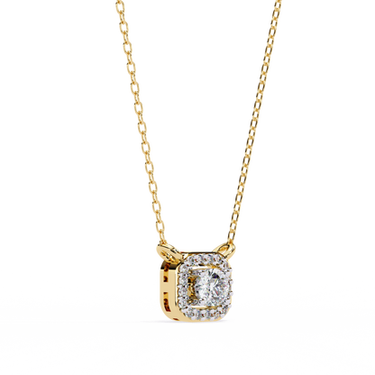 LGD Pendant Round  Stone (0.3ct ) In 14K Gold Without Chain