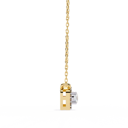 LGD Pendant Round  Stone (0.3ct ) In 14K Gold Without Chain