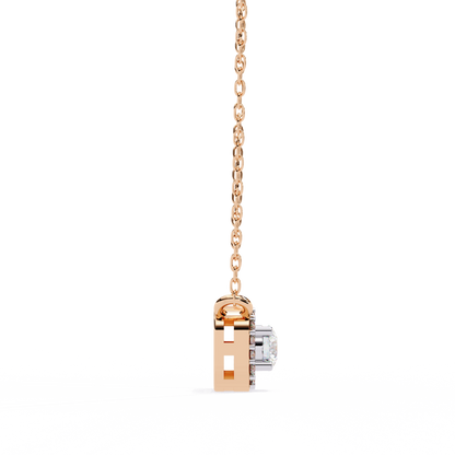 LGD Pendant Round  Stone (0.3ct ) In 14K Gold Without Chain
