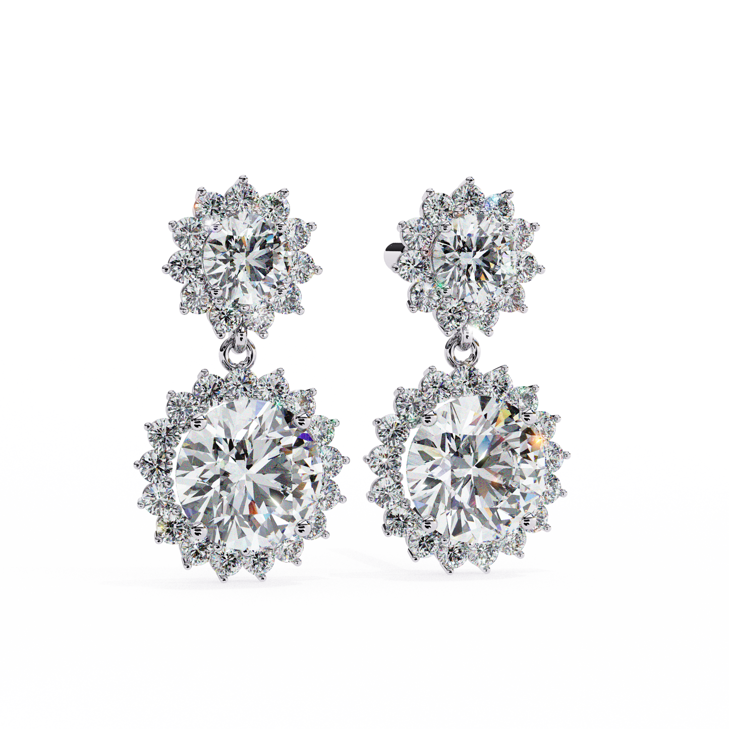 1.50 carat round cut diamond drop & dangle earring - fine jewelry