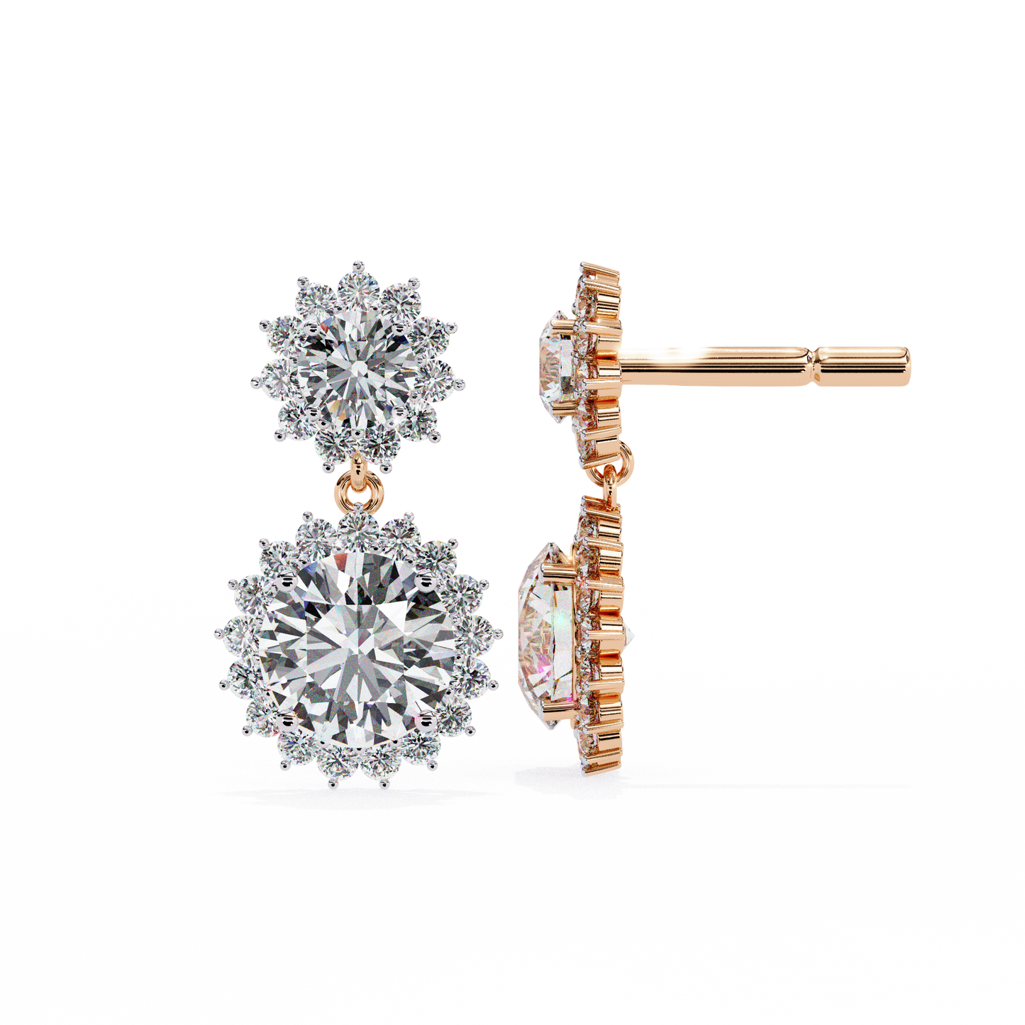 1.50 carat round cut diamond drop & dangle earring - fine jewelry